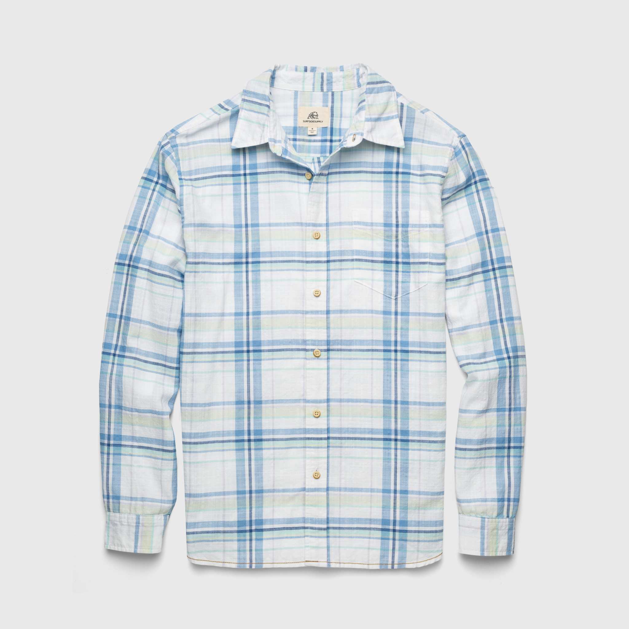 Brian Slub Plaid Shirt - White Combo Hoodie, Sweatshirt | PureTeeCo.com (Image 1)
