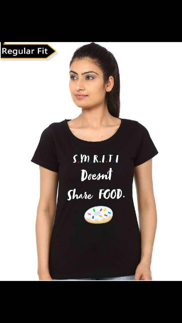 Smriti Doesnâ€™t Share Food Girls Black T-Shirt Hoodie, Sweatshirt | PureTeeCo.com