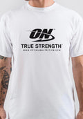 Optimum Nutrition White T-Shirt Hoodie, Sweatshirt | PureTeeCo.com