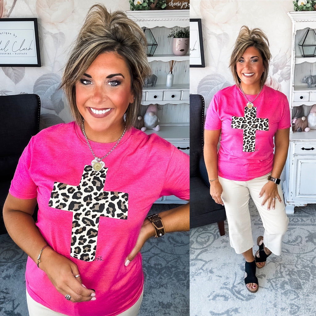 Leopard Cross Graphic Tee Hoodie, Sweatshirt | PureTeeCo.com (Image 1)