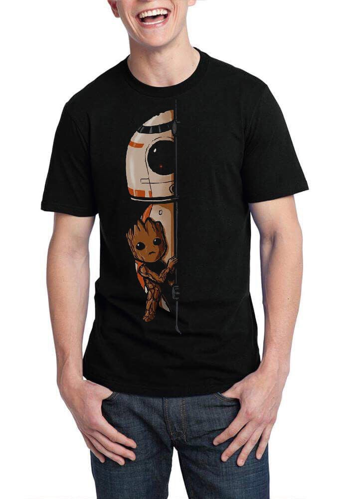 R2D2 And Baby Groot Black T-Shirt Hoodie, Sweatshirt | PureTeeCo.com