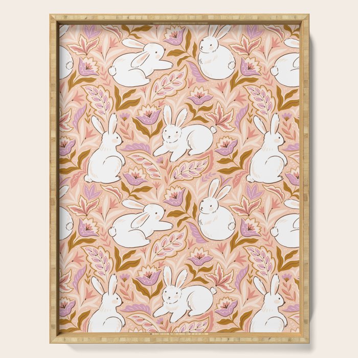 Funny bunny print Serving Tray Gallery Image 1