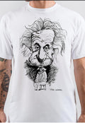 Albert Einstein Half Sleeve White T-Shirt Hoodie, Sweatshirt | PureTeeCo.com
