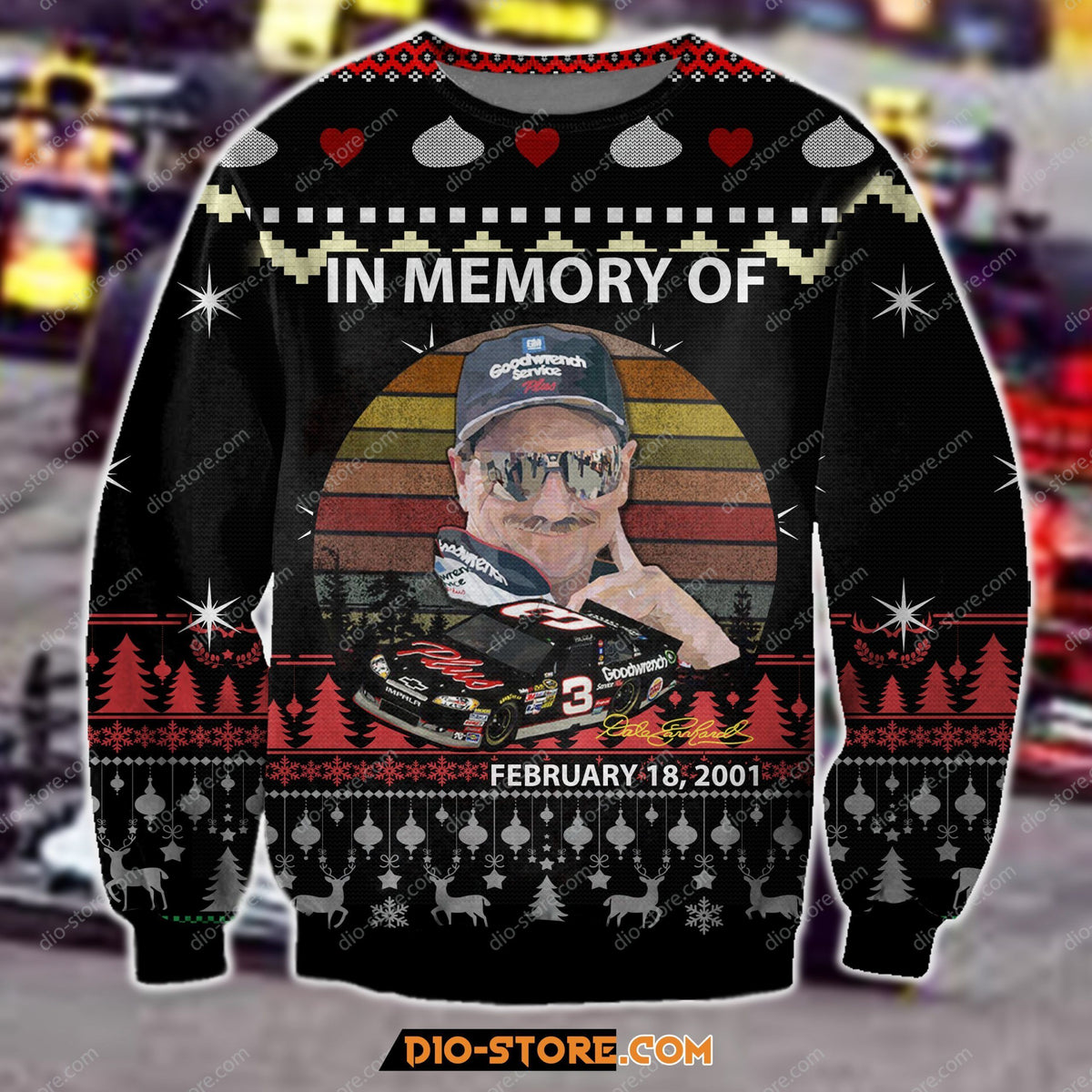 3D All Over Print Dale Earnhardt Ugly Christmas Sweater