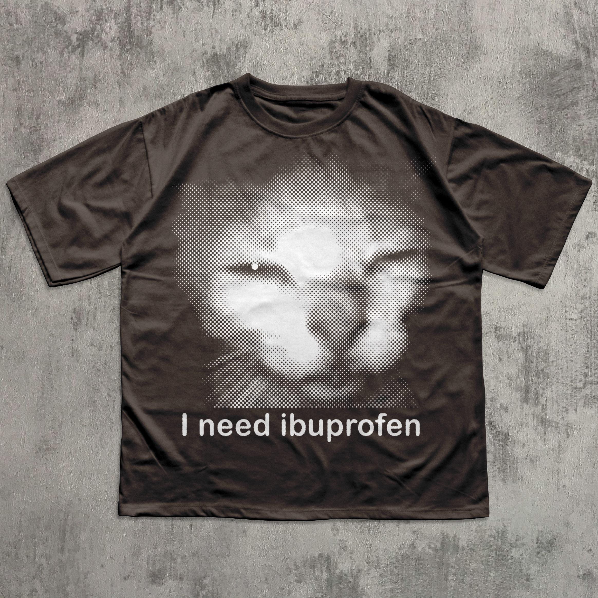 Need Ibuprofen Vintage Cat Comfort Colors Silly Kitten Meme Ironic Tees Him (5)