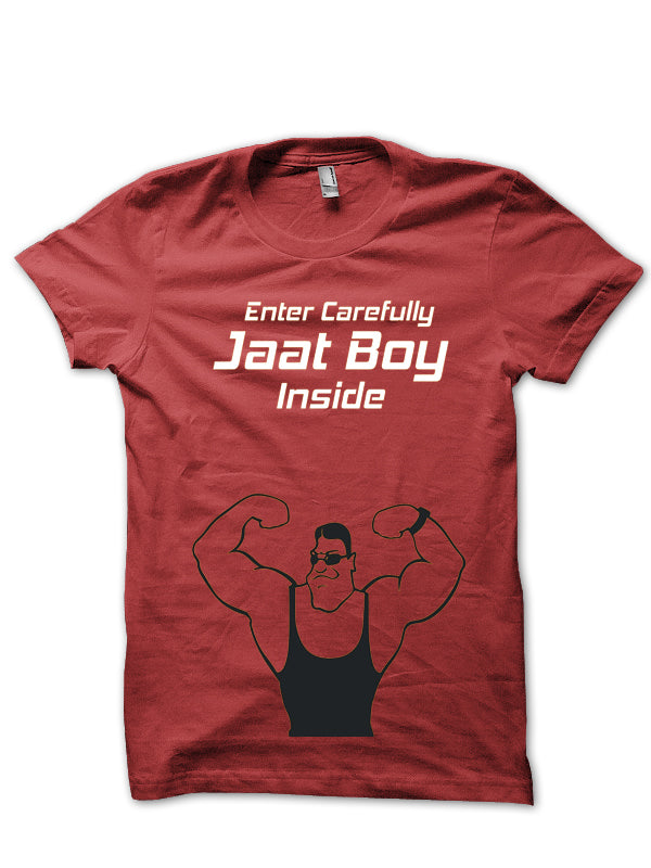 Jaat Boy Red Tee Hoodie, Sweatshirt | PureTeeCo.com
