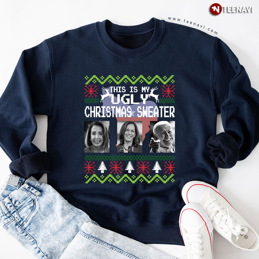 Funny Ugly Christmas Sweater – Biden, Harris, Pelosi Sweatshirt