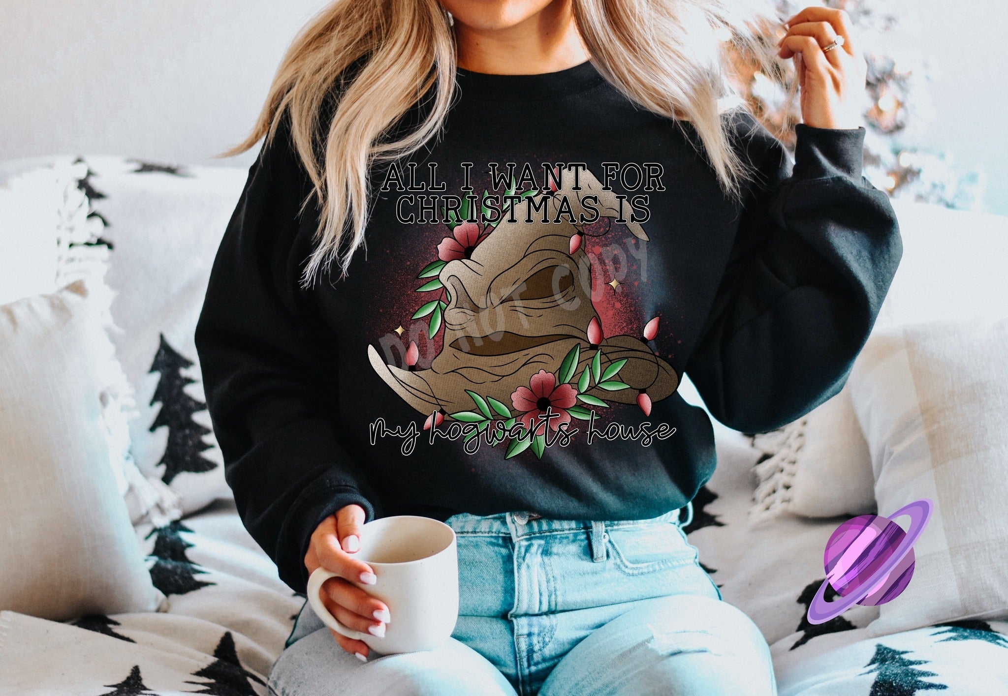 ALL I WANT XMAS CREWNECK SWEATSHIRT T-Shirts, Hoodie | PureTeeCo.com (Image 1)