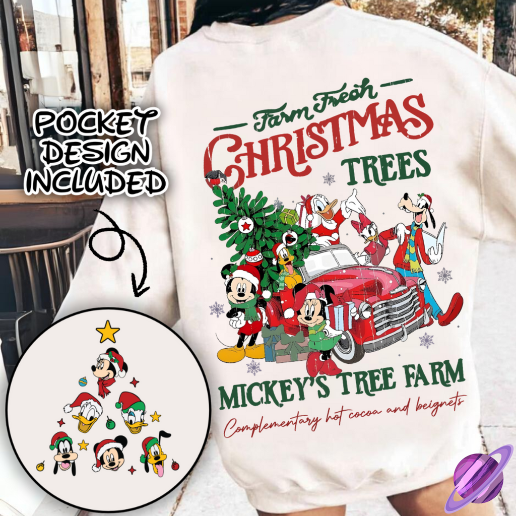 MOUSE FRESH TREES SWEATSHIRT W/ POCKET PRINT T-Shirts, Hoodie | PureTeeCo.com (Image 1)