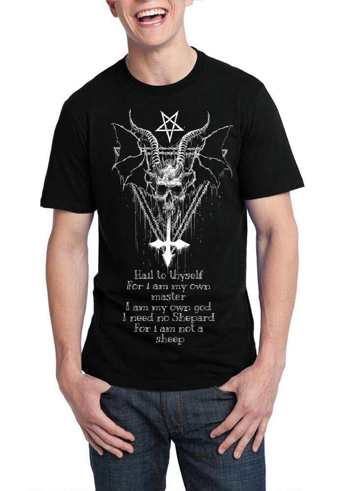 Satan 666 I Am Not Sheep Black T-Shirt Hoodie, Sweatshirt | PureTeeCo.com