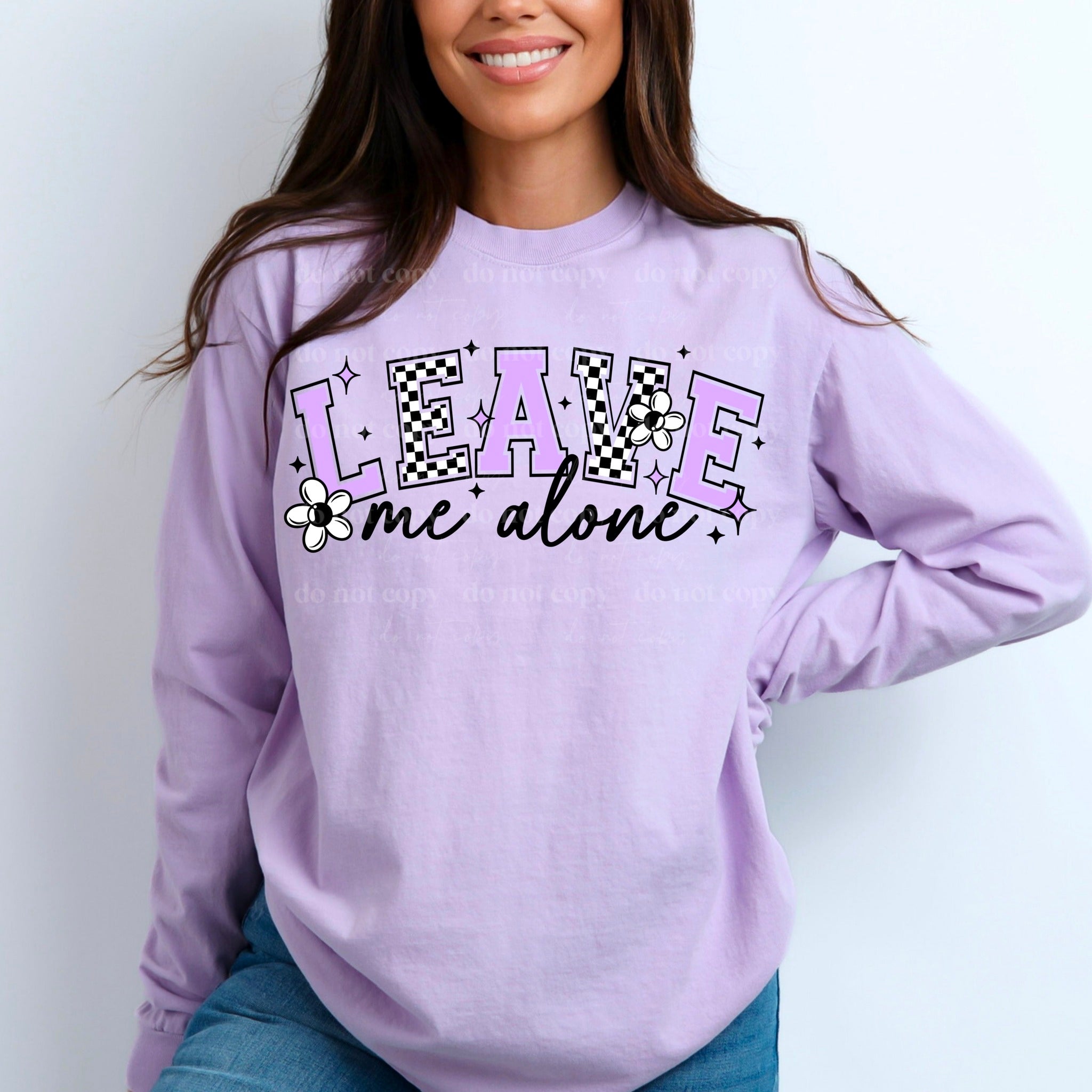LEAVE ME ALONE LONG SLEEVE TEE Hoodie, Sweatshirt | PureTeeCo.com (Image 1)