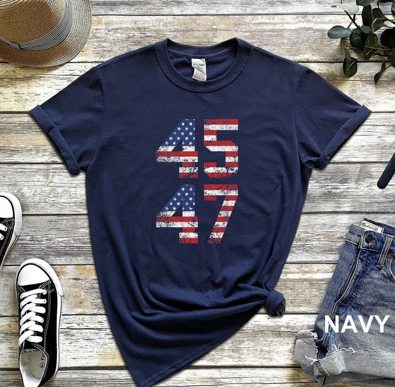 45/47 Shirt, Trump 2024 Gift Shirt, Trump Supporter Shirt Hoodie, Sweatshirt | PureTeeCo.com