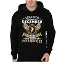 Legends Are Born On December 13 Black T-Shirt Hoodie, Sweatshirt | PureTeeCo.com