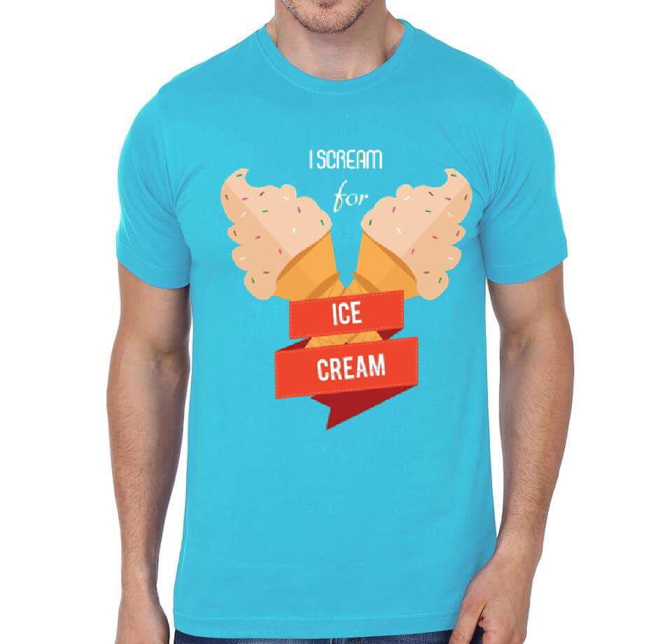 I Scream For Ice-Cream Light Blue T-Shirt Hoodie, Sweatshirt | PureTeeCo.com