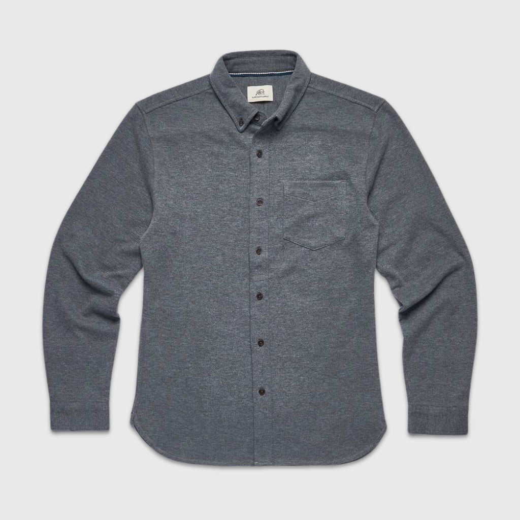 Brian Rib Knit Shirt - Charcoal Heather Hoodie, Sweatshirt | PureTeeCo.com (Image 1)