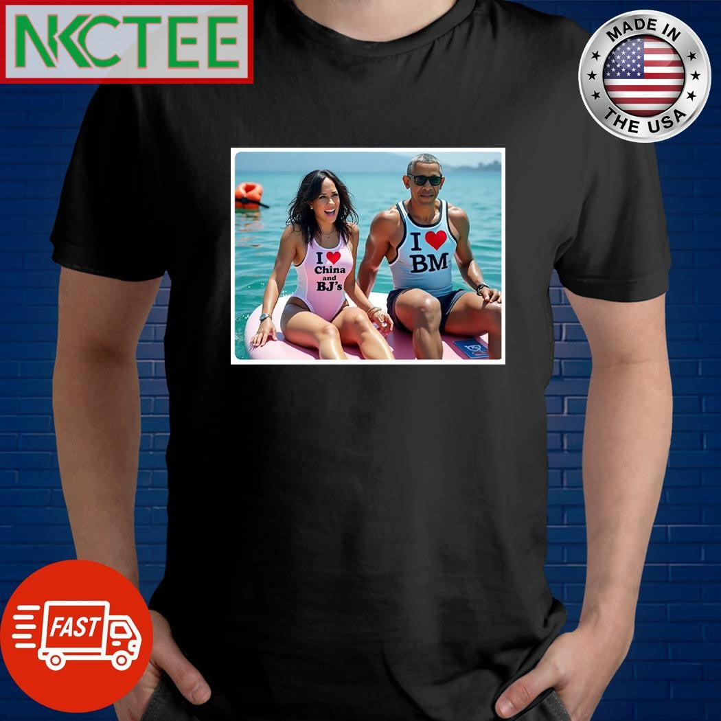 Kamala Harris wear bikini I love China and BJ’s  Obama wear I love BM shirt