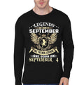 Ledgends Are Born In September Full Sleeve Black T-Shirt Hoodie, Sweatshirt | PureTeeCo.com