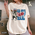 4th Of July Comfort Colors Shirt, Red White And Feral Tee, Funny USA Shirt, Funny Raccoon Shirt, Feral T-Shirt, Hotdog...