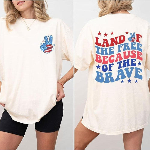 4th Of July Shirts, Land Of The Free Because Of The Brave, 4th Of July Tee, 1776 America T-Shirt, Fourth Of July Tee,...