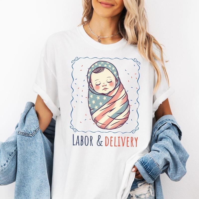 4th of July Labour and Delivery Nurse Shirt Fourth of July L and D Nurse Crewneck 4th of July Labor Delivery Nurse Gift...