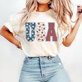 4th of July Shirt - USA Floral Flowers Shirt - Independence day Women Tee & Sweatshirt Hoodie | PureTeeCo.com