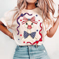 4th of Jylu Goose Shirt, America Coquette Shirt, Fourth of July Bows Shirt, Patriotic Bows Tee, FOJ Bows, Coquette 4th of...