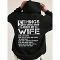 5 Things You Should Know About My Wife Funny Hoodie Casual Street Style Fleece Fabric Pullover Hooded Sweatshirt for...
