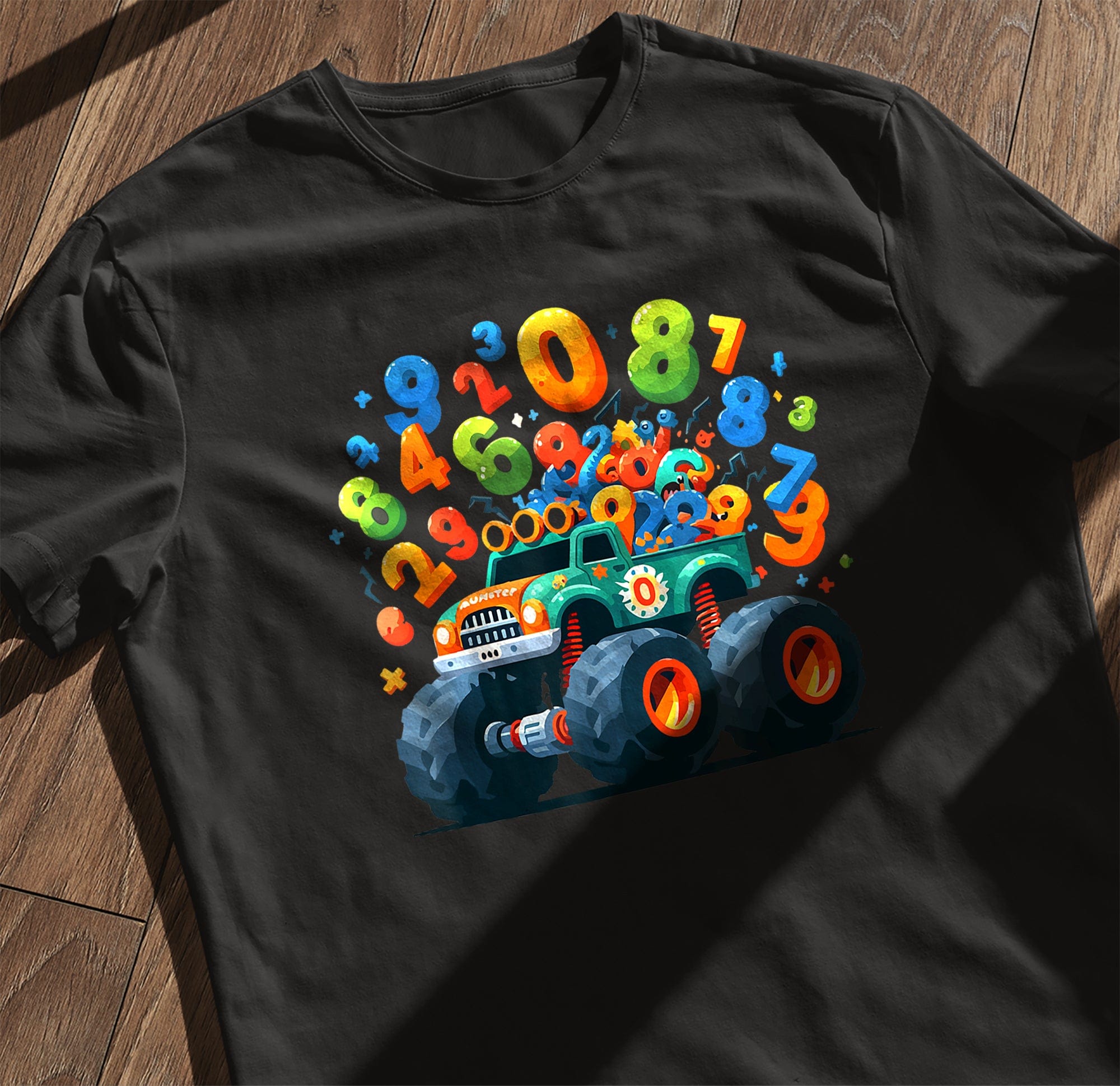 Monster Truck Numbers Day Kids Tee Hoodie, Sweatshirt | PureTeeCo.com (Image 4)
