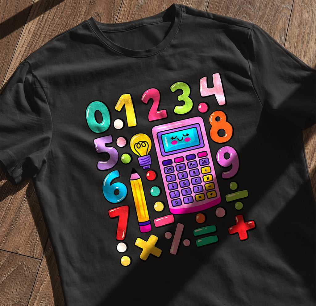 Numbers Calculator Math Day Kids Tee Hoodie, Sweatshirt | PureTeeCo.com (Image 3)