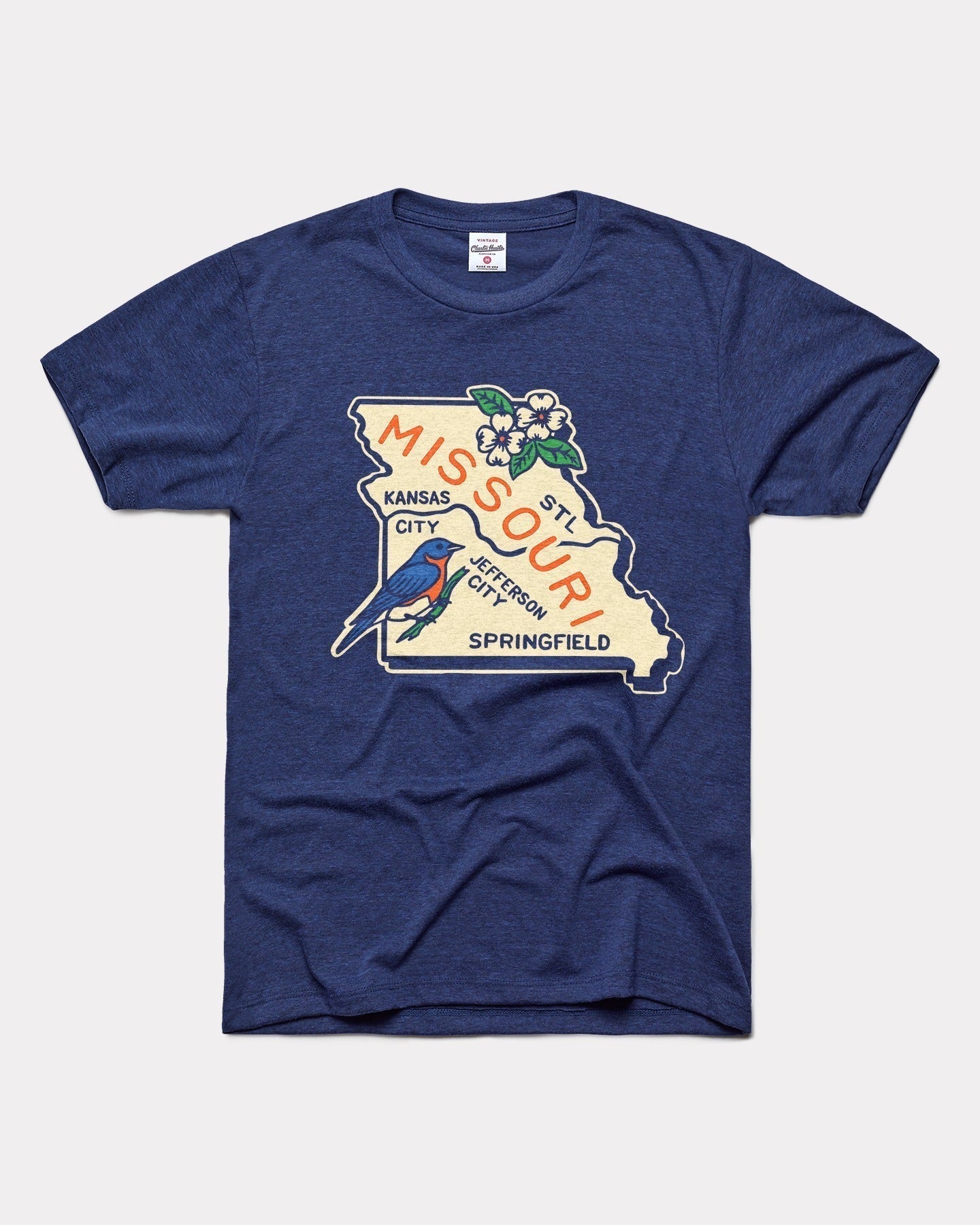 Missouri Map Vintage Navy T-Shirt Hoodie, Sweatshirt | PureTeeCo.com