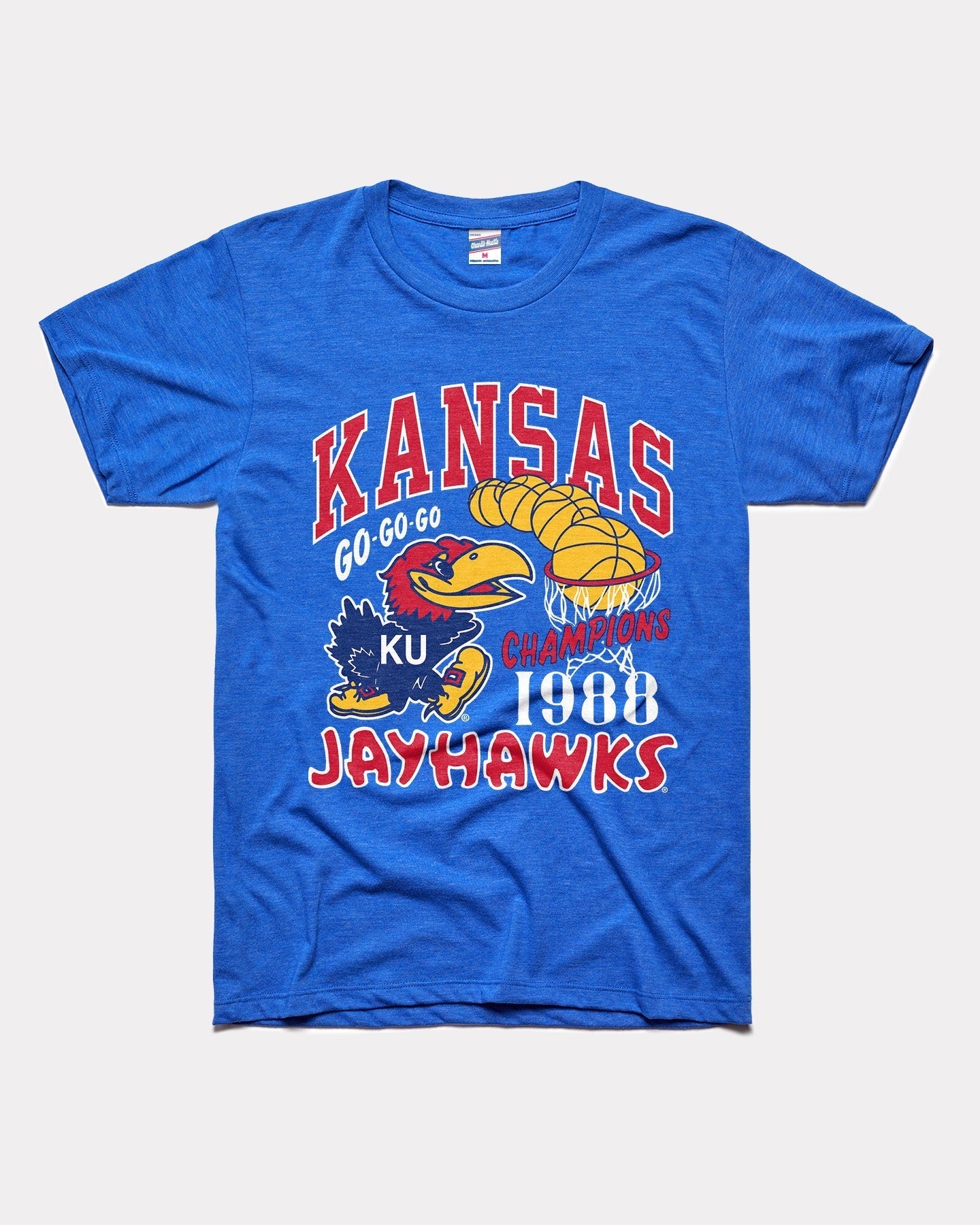 KU Jayhawks 1988 Basketball Champs Royal T-Shirt Hoodie, Sweatshirt | PureTeeCo.com (Image 1)