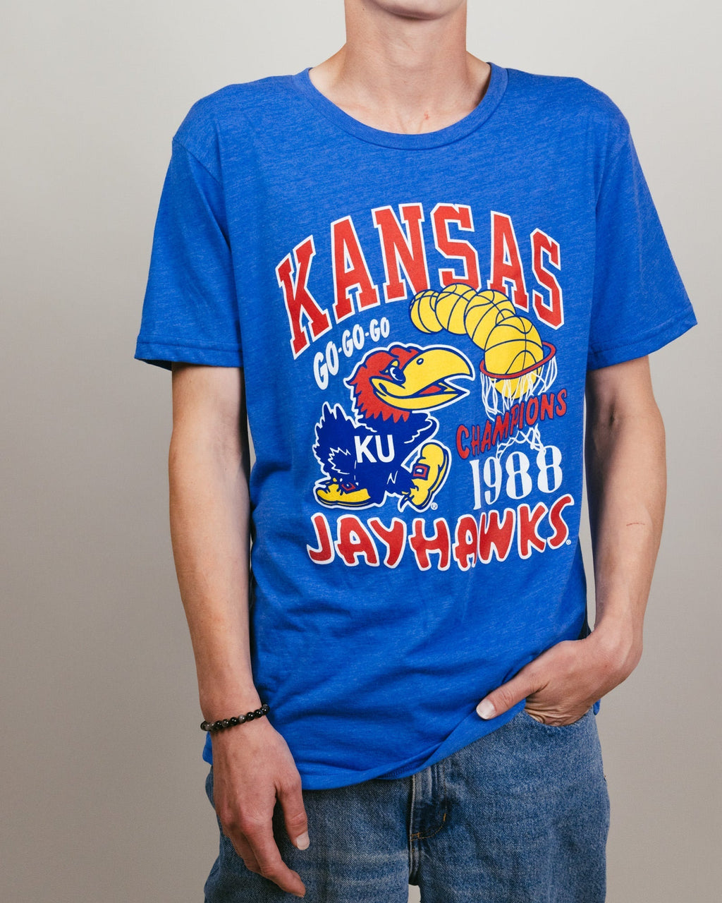 KU Jayhawks 1988 Basketball Champs Royal T-Shirt Hoodie, Sweatshirt | PureTeeCo.com (Image 2)