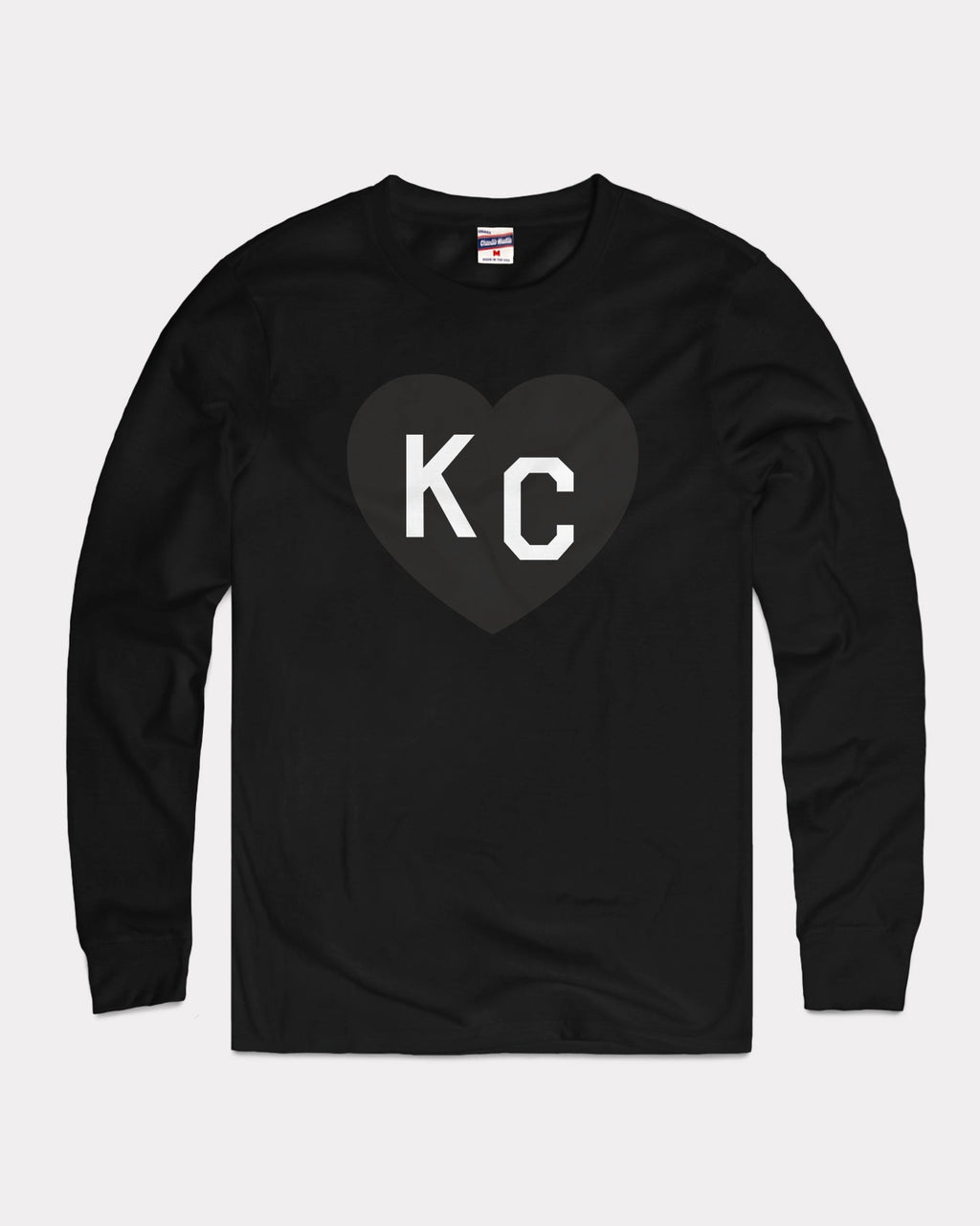 KC Heart Black Long Sleeve T-Shirt Hoodie, Sweatshirt | PureTeeCo.com