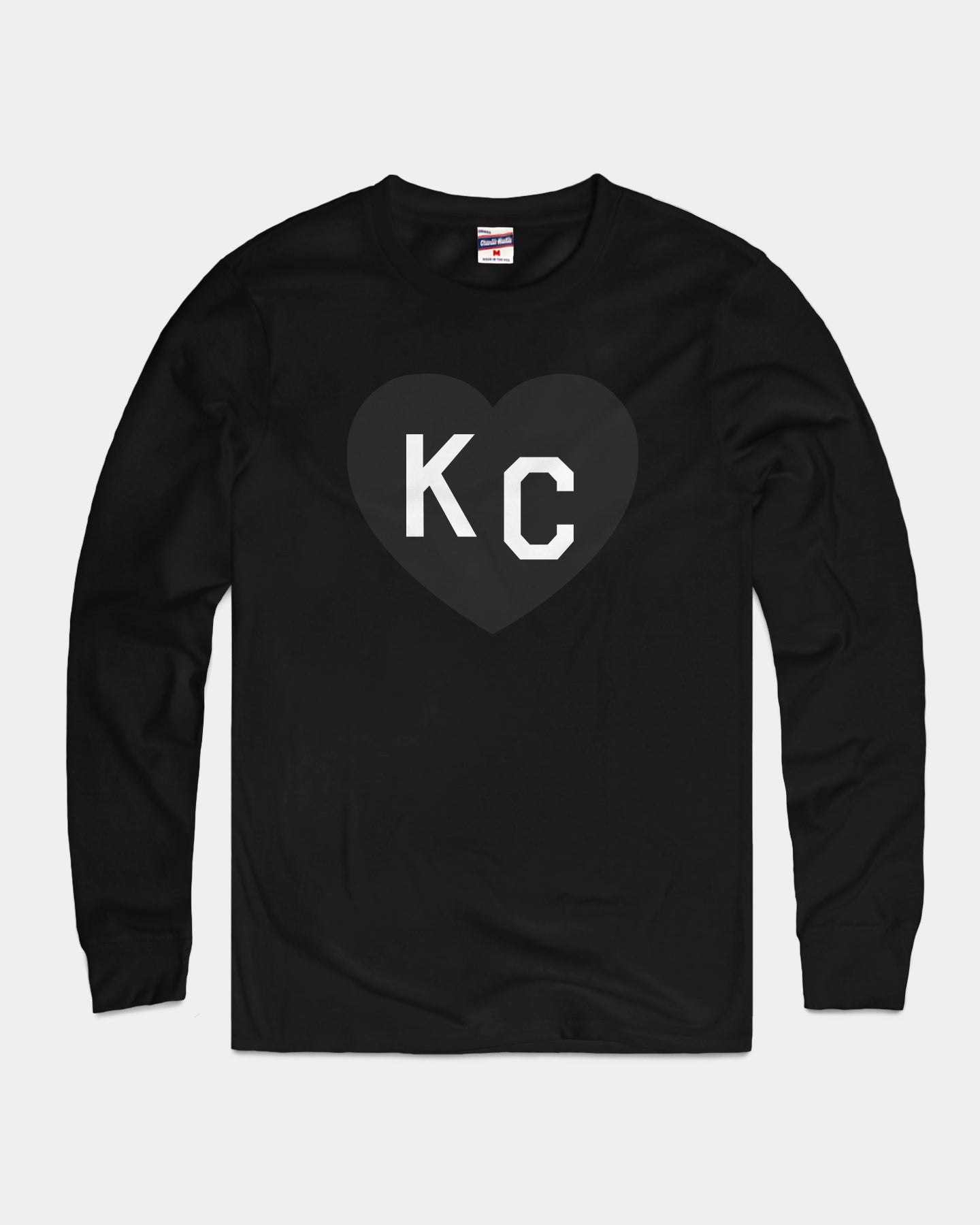 KC Heart Black Long Sleeve T-Shirt Hoodie, Sweatshirt | PureTeeCo.com