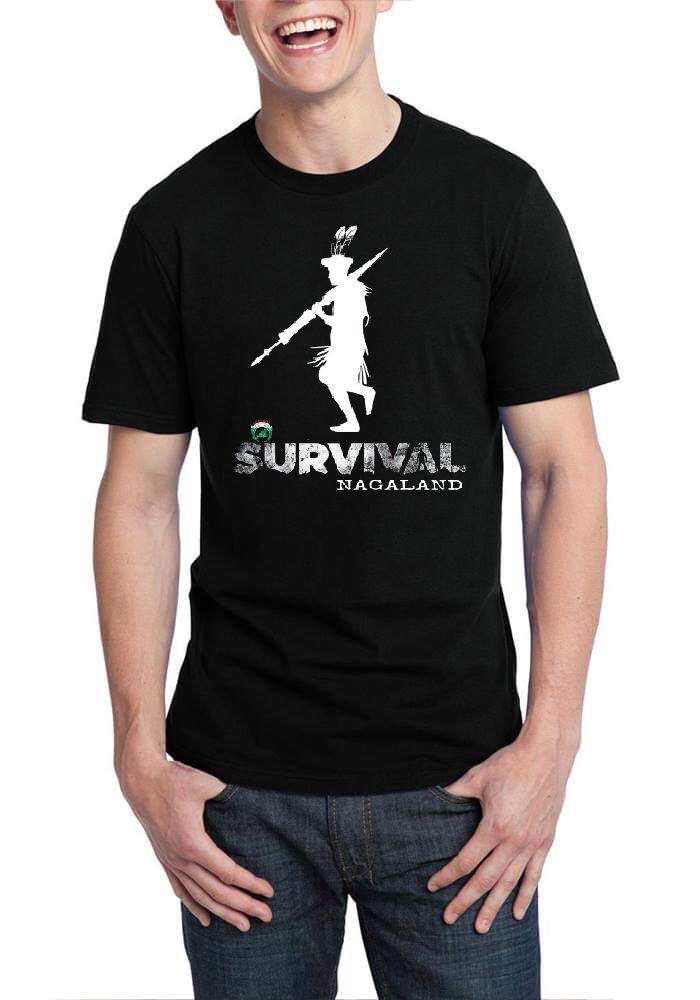 Survival Nagaland Half Sleeve Black T-Shirt Hoodie, Sweatshirt | PureTeeCo.com