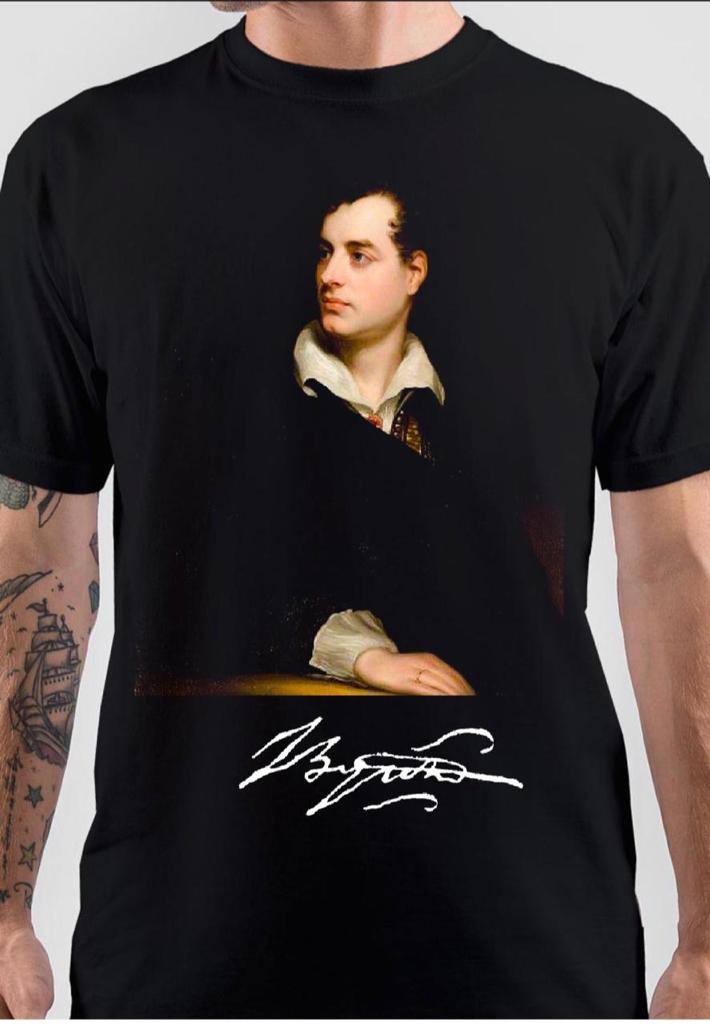 Lord Byron Half Sleeve Black T-Shirt Hoodie, Sweatshirt | PureTeeCo.com