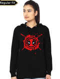 Deadpool Girlâ€™s Black Hoodie T-Shirts, Sweatshirt | PureTeeCo.com