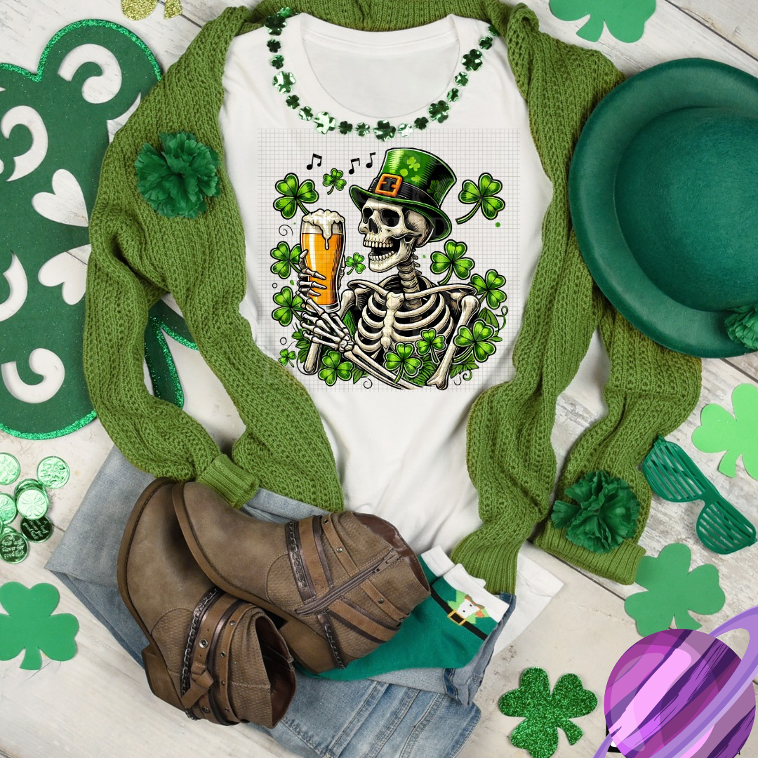 LUCKY SKELLY TEE Hoodie, Sweatshirt | PureTeeCo.com (Image 1)
