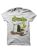 The Flintstoned White Half Sleeve T-Shirt Hoodie, Sweatshirt | PureTeeCo.com