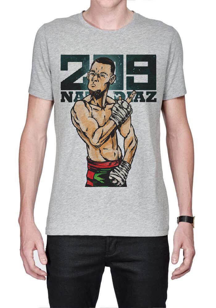 209 Nate Diaz Grey Half Sleeve T-Shirt Hoodie, Sweatshirt | PureTeeCo.com