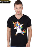 Dab On Em Unicorn V-Neck Black T-Shirt Hoodie, Sweatshirt | PureTeeCo.com