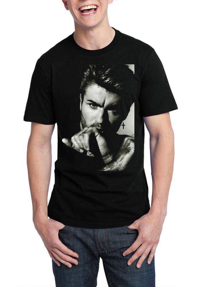 George Michael Half Sleeve Black T-Shirt Hoodie, Sweatshirt | PureTeeCo.com
