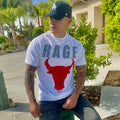 Rage Bull - White T-Shirt Hoodie, Sweatshirt | PureTeeCo.com (Image 1)