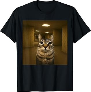 Cat in The Backrooms Liminal Space Funny Meme T-Shirt