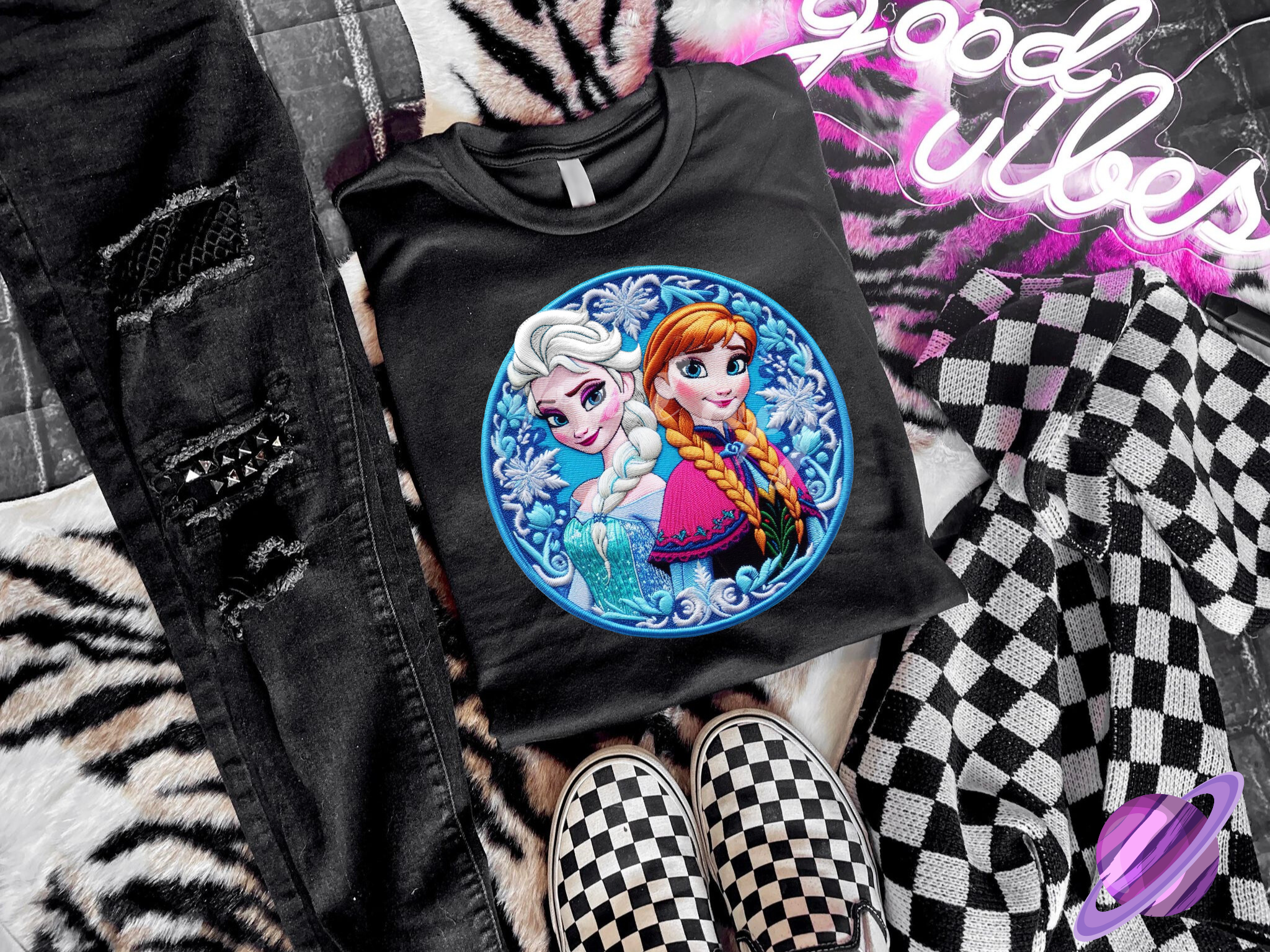 EMBROID SISTERS UNISEX TEE ADULTS/KIDS Hoodie, Sweatshirt | PureTeeCo.com (Image 1)