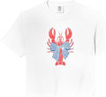 Coquette Lobster Bow Ribbon Fishermen Aesthetic Retro Comfort Colors Crop Top