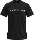Freedom Shirt – Simple Freedom Text T Shirt for Men & Women Patriotic Men's Tshirts Graphic Tee Black X-Large