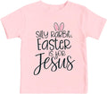 Toddlers Easter is for Jesus Shirt Boys Girls Easter T-Shirts Silly Rabbit Tee Tops