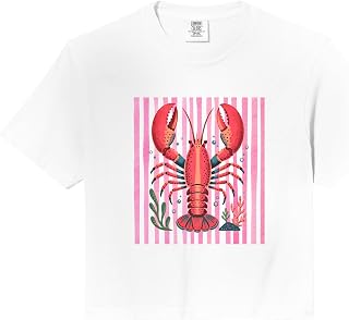 Lobster Colorful Fishing Sea Lover Summer Preppy Comfort Colors Crop Top