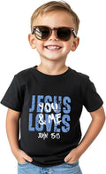 Jesus Shirt for Kids Girls Boys Jesus Loves You Christian Easter T-Shirts Funny God Short Sleeve Tops Graphic Tee 2-8 Years